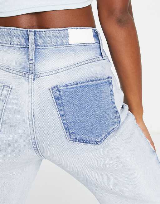 Hollister - Dad jeans met hoge taille en denim patchwork, 3 van 4