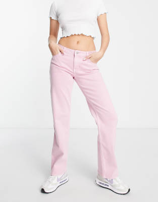 Hollister - Dad-Jeans mit niedrigem Bund in Rosa