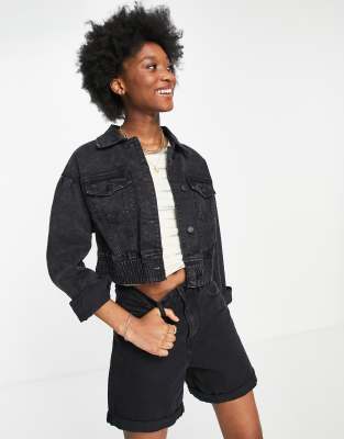 Black denim 2025 jacket womens hollister