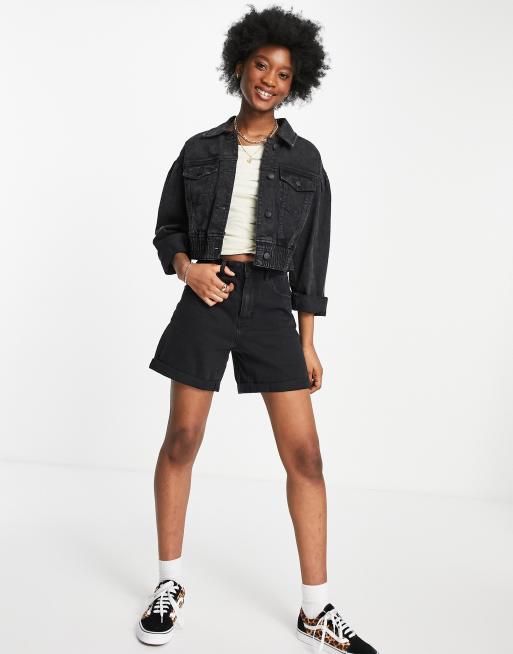 Hollister black best sale jean jacket