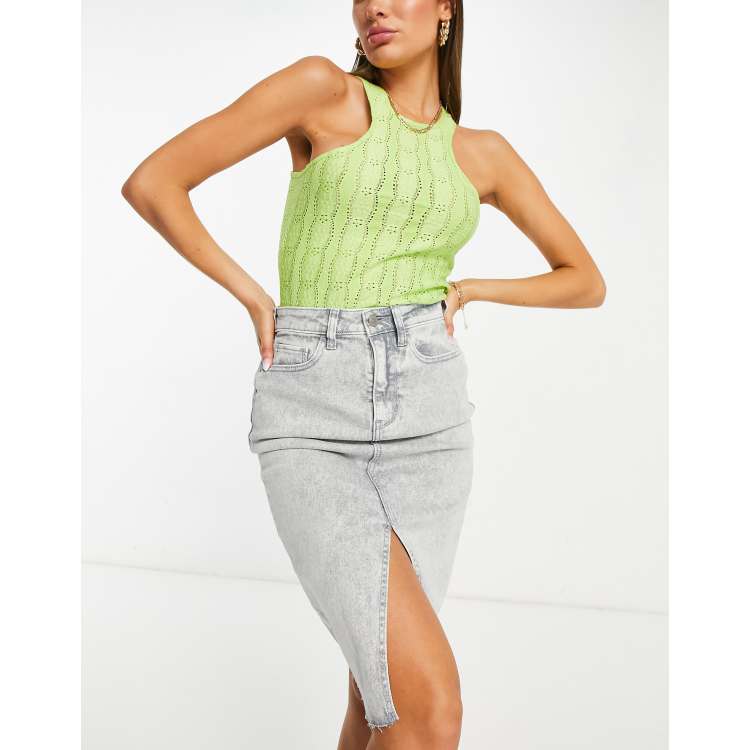 Mid length store denim skirts hollister