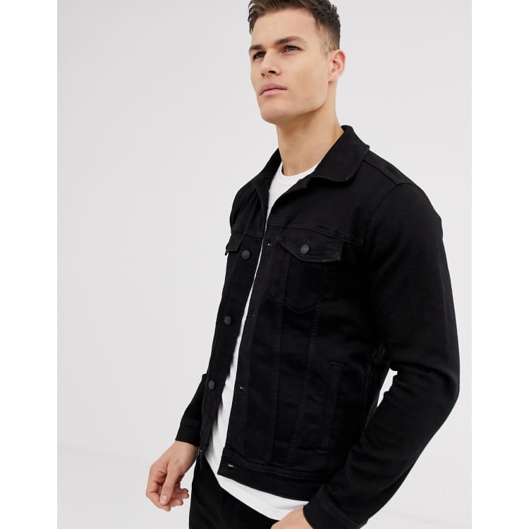 Hollister denim trucker jacket in black wash ASOS