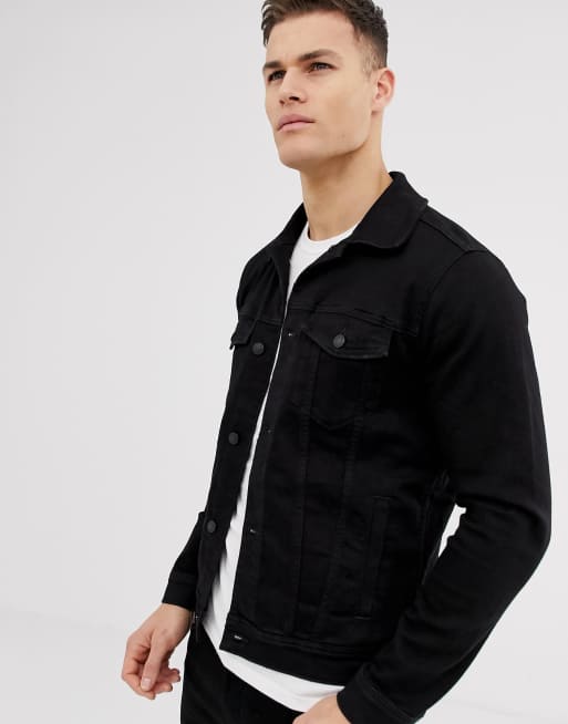 Hollister denim trucker jacket in black wash ASOS