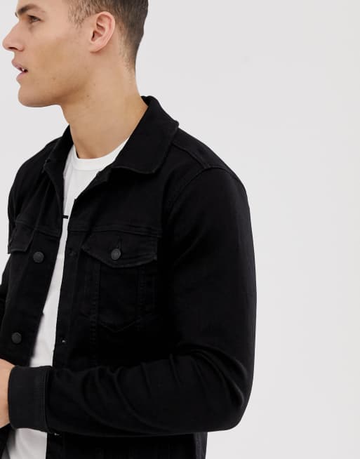 Hollister denim trucker jacket in black wash