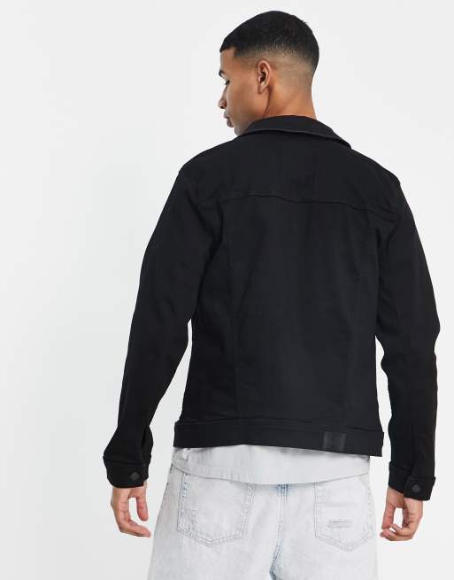 Hollister denim jacket black top