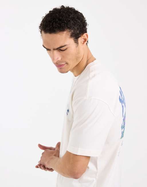 Hollister destination back graphic boxy oversized T-shirt in white, 4 of 5