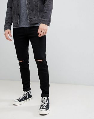 black hollister ripped jeans