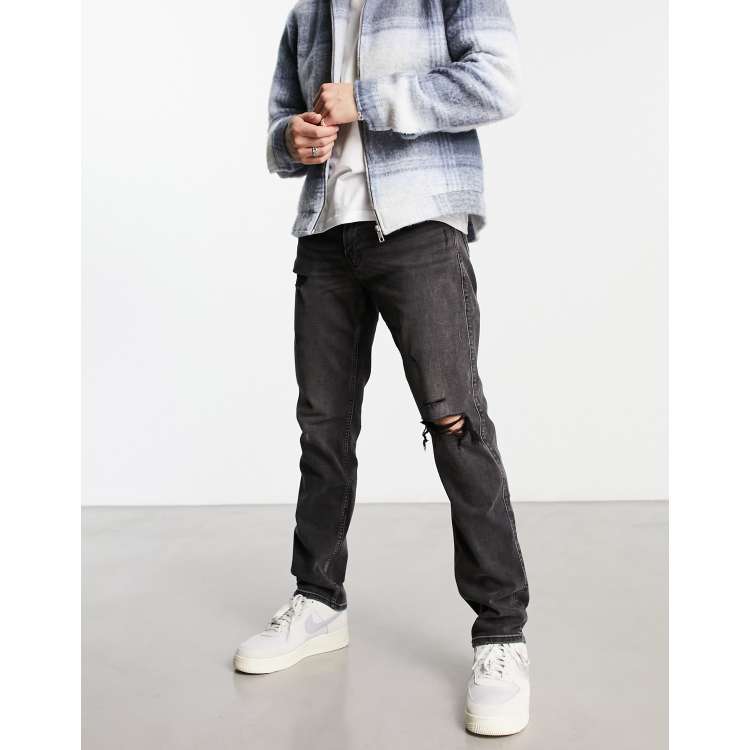 Black ripped jeans mens hollister cheap