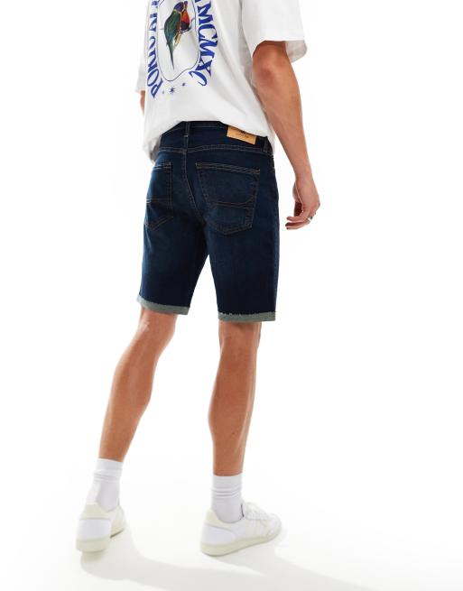 Hollister – Dopasowane ciemnoniebieskie szorty jeansowe o długości 9 cali