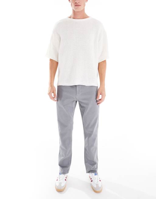 Hollister – Dopasowane szare jeansy z prostymi nogawkami