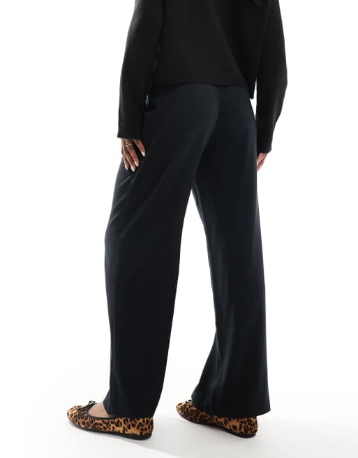 Hollister double waistband detail pants in black