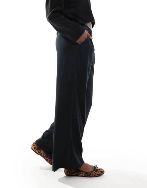 Hollister double waistband detail pants in black