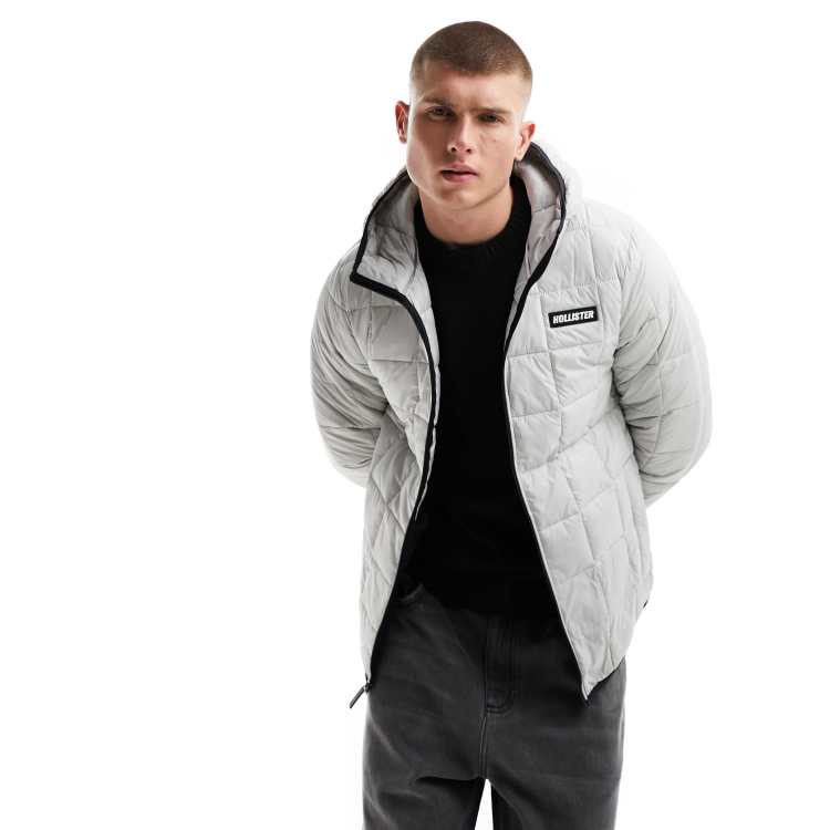 Hollister Doudoune effet grille style sport Gris ASOS