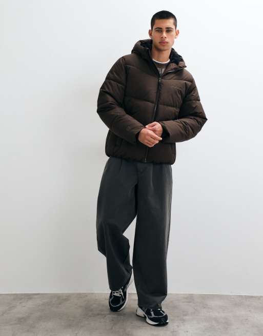 Hollister doudoune épaisse à capuche marron, 3 de 5
