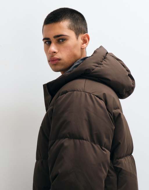 Hollister doudoune épaisse à capuche marron, 4 de 5