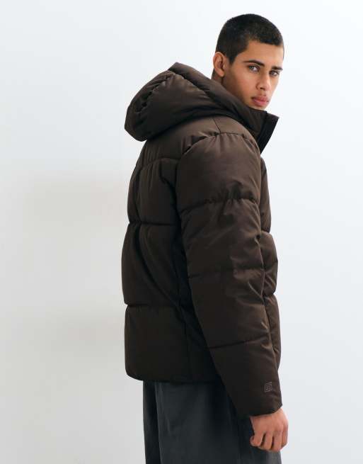 Hollister doudoune épaisse à capuche marron, 5 de 5