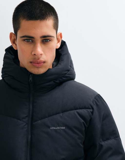 Hollister doudoune épaisse à capuche noire, 3 de 5