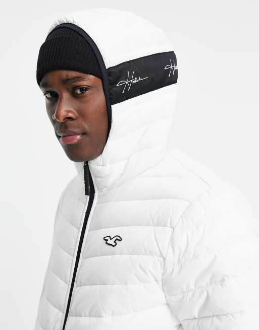 Hollister Doudoune legere a logo Blanc ASOS