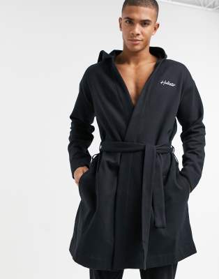 Hollister dressing gown in black with 