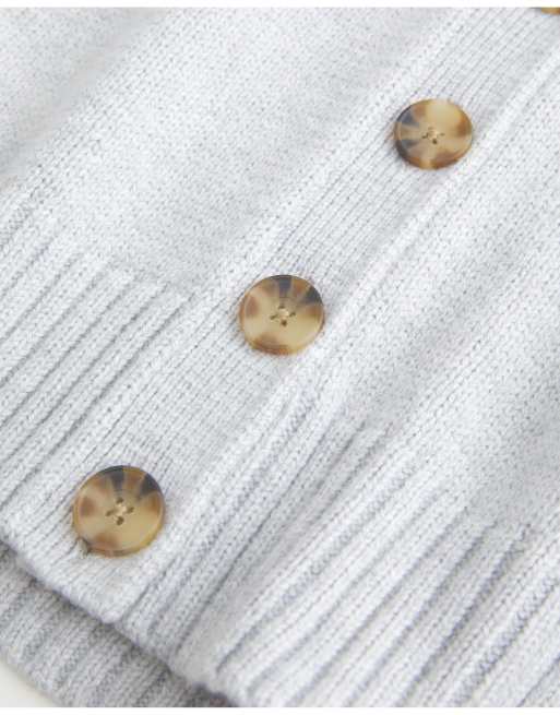 Hollister Easy crew cardigan in light grey, 5 of 5