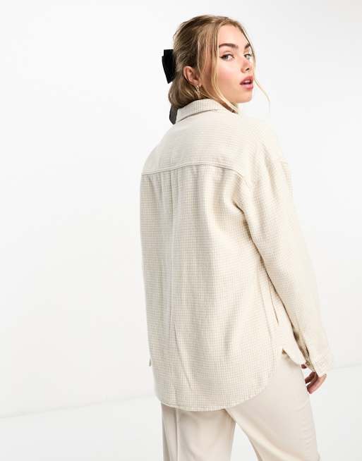 Hollister easy plaid shirt in beige ASOS