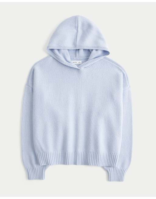 Hollister Easy sweater hoodie in light blue, 4 of 4