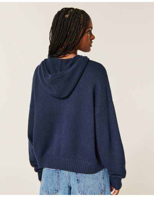 Hollister Easy sweater hoodie in navy, 3 of 4