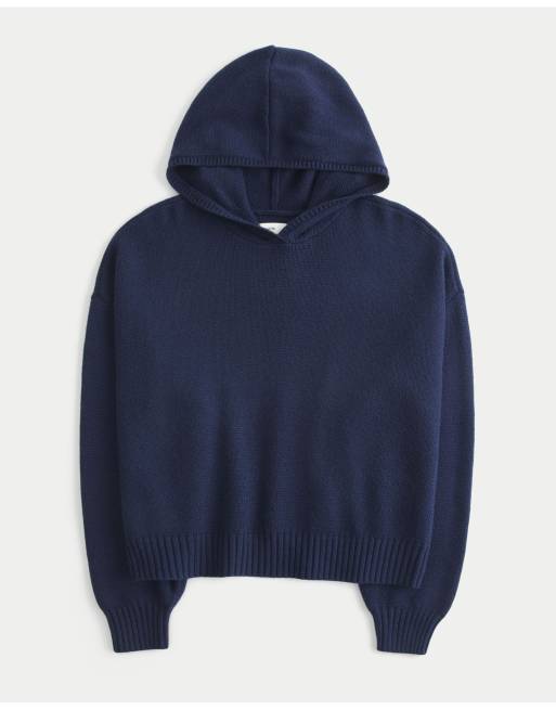 Hollister Easy sweater hoodie in navy, 4 of 4
