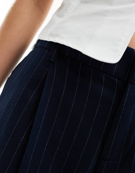 Hollister – Elegante, weite Hose in Navy gestreift mit niedrigem Bund, 3 von 5