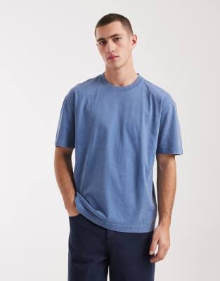 Hollister Boxy Heavyweight Micro Logo Crew T-shirt In Blue