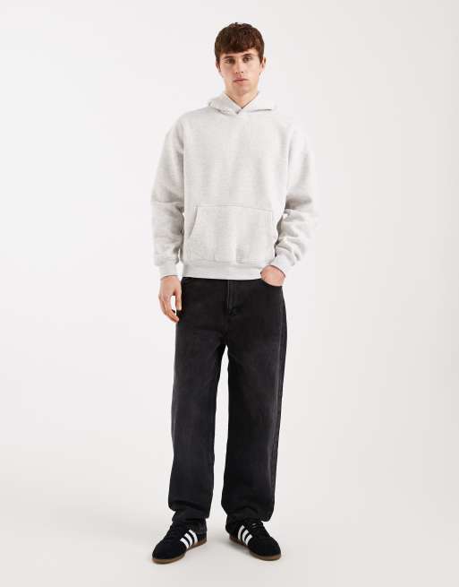Hollister embedded boxy zip through hoodie in white, 2 of 5