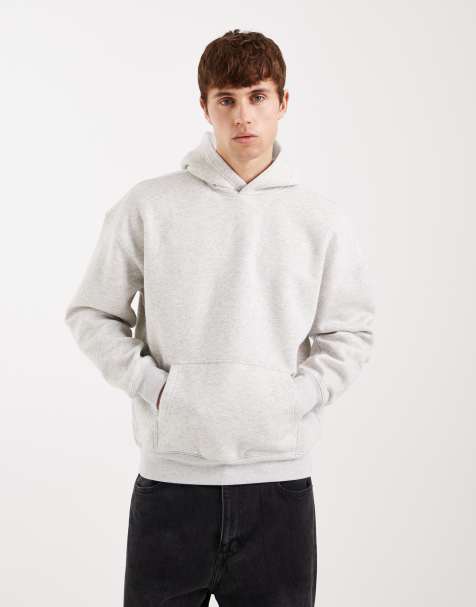Hollister embedded boxy zip up hoodie in white - view 1
