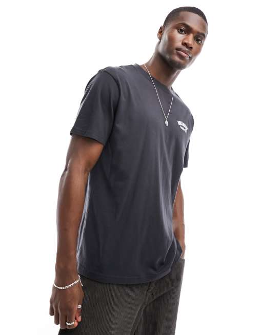 Hollister embroidered back print t shirt in black ASOS