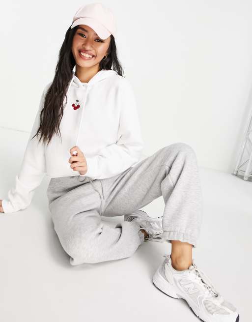 Hollister cut off crop hoodie on sale