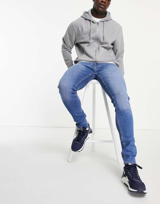 Hollister – Enge Jeans in heller, mittlerer Waschung