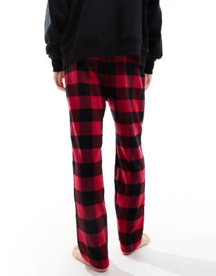 Pyjama Homme 2 Pièces En Polaire - T-shirt Manches Longues Et Pantalon à Carreaux - Confort Doux Et Chaud - 4
