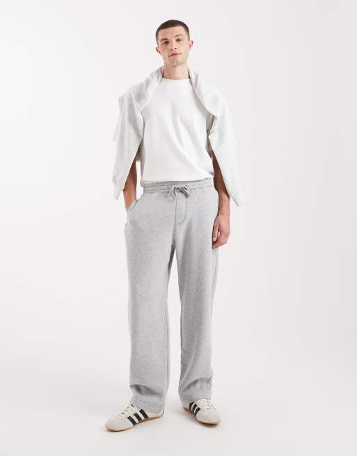 Hollister essential cuffed baggy fit trackies in light grey