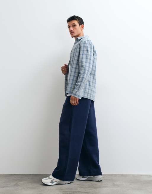 Hollister essential logo baggy low rider joggers i marinblått, 3 av 5