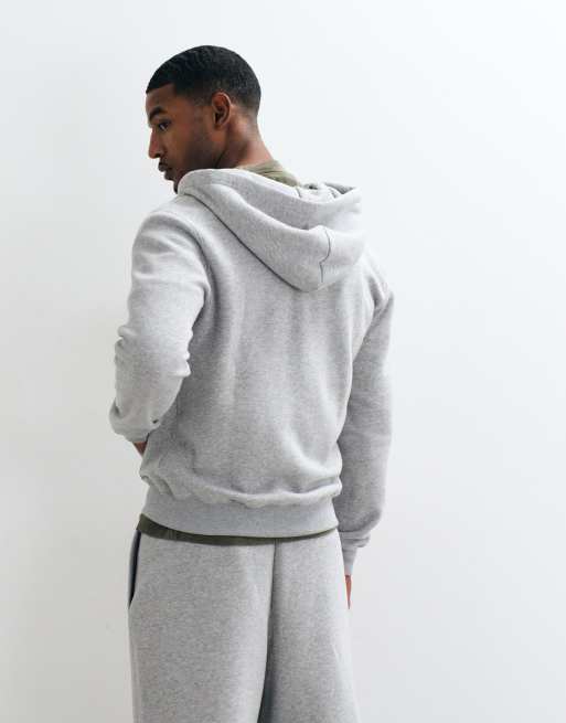 Hollister essential logo boxy fit hoodie in light gray, 5 of 5