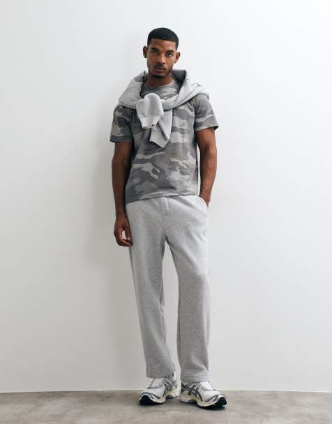 Hollister essential logo open cuff sweatpants in light gray - view 1