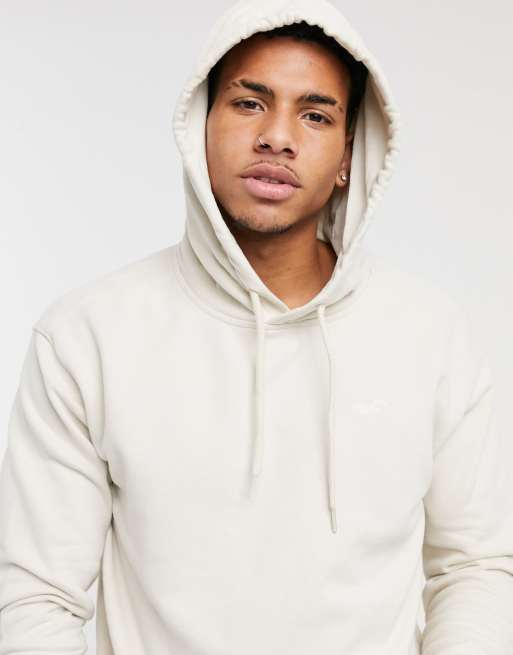 Hollister everyday logo hooded hoodie in beige marl