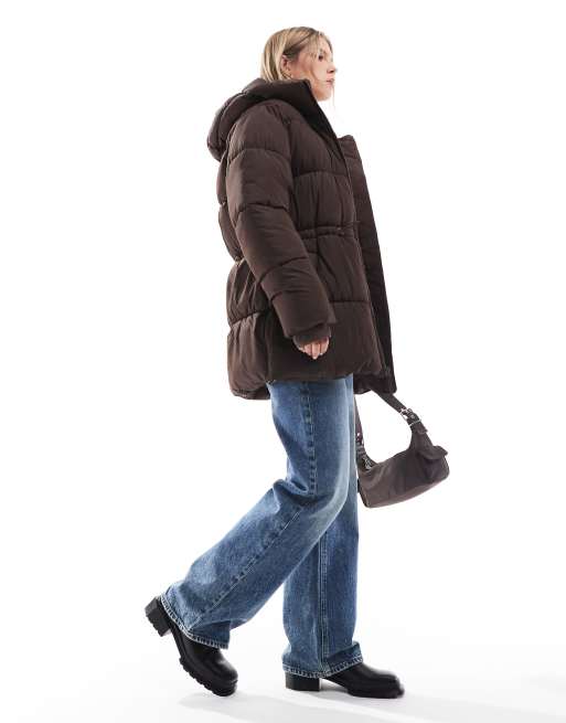 Hooded puffer parka hollister on sale