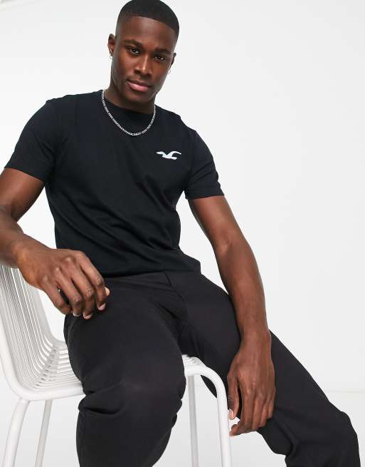 Hollister exploded icon logo t-shirt in black