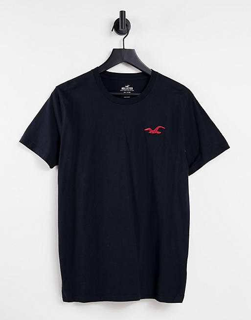 Hollister exploded icon logo t-shirt in black