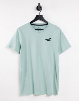 Hollister exploded icon logo t-shirt in sage green - ASOS Price Checker