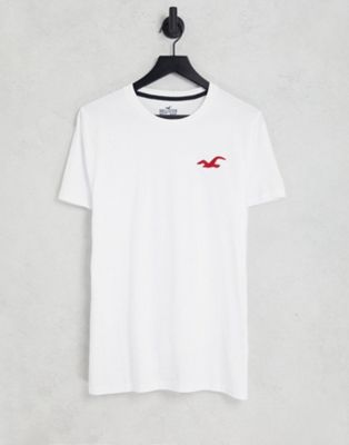 Hollister exploded icon logo t-shirt in white - ASOS Price Checker