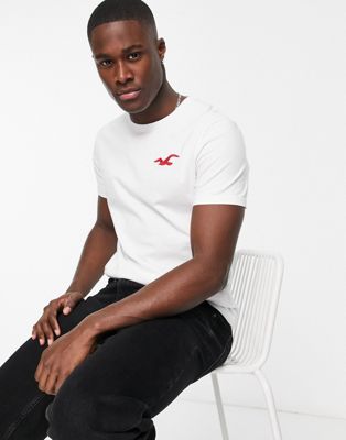 Hollister exploded icon logo t-shirt in white - ASOS Price Checker