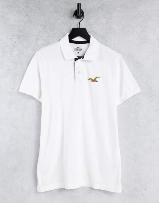 Hollister exploded reflective icon logo slim fit pique polo in