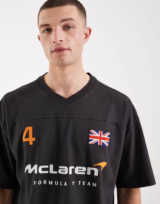 Hollister F1 heavyweight boxy soccer style t-shirt in black