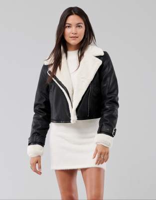 Hollister faux leather outlet jacket